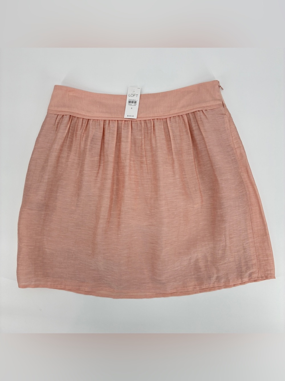 Ann Taylor LOFT Linen Blend Pink Lined Mini Skirt Pockets Size 6 NWT